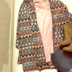 Pink t shirt with Kimono